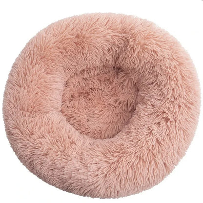Round Plush Pet Bed for Dogs and Cats, Super Soft Winter Sleeping Bed in 6 Sizes (40–90cm), Warm Calming Cushion for Small, Medium, and Large Pets