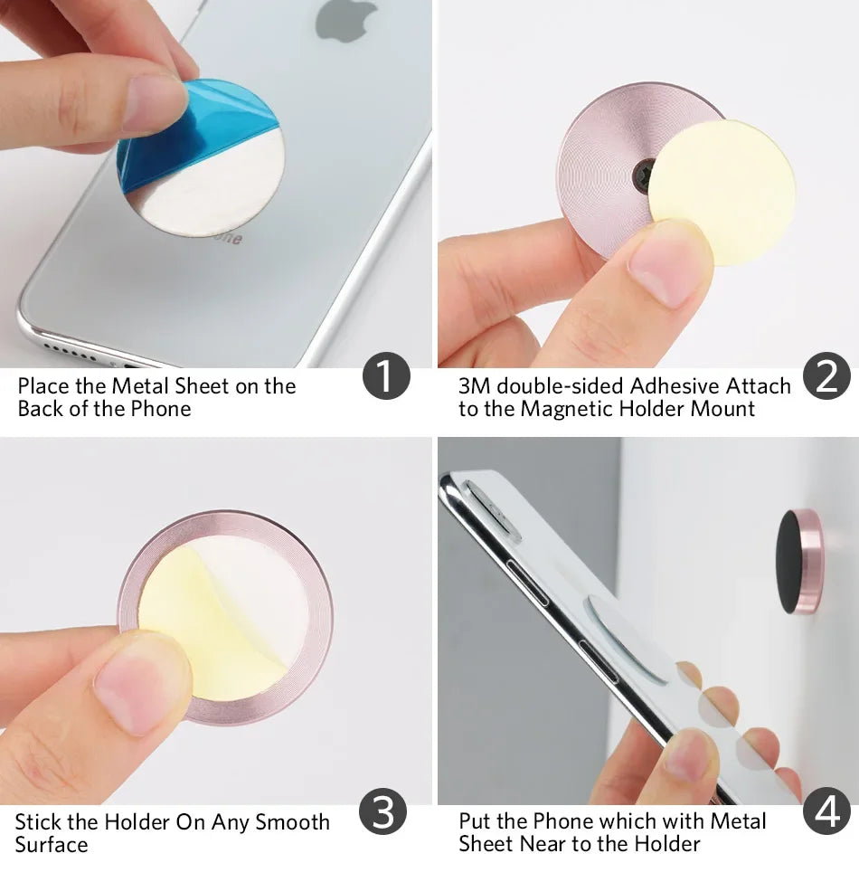 Universal Magnetic Car Phone Holder, Dashboard and Wall Mounted Mobile Phone Stand for iPhone, Samsung, Xiaomi, Huawei, Strong Magnet Car Mount