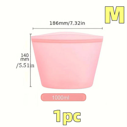 Silicone Food Containers – Reusable Leakproof Ziplock Storage Bags for Fridge and Freezer