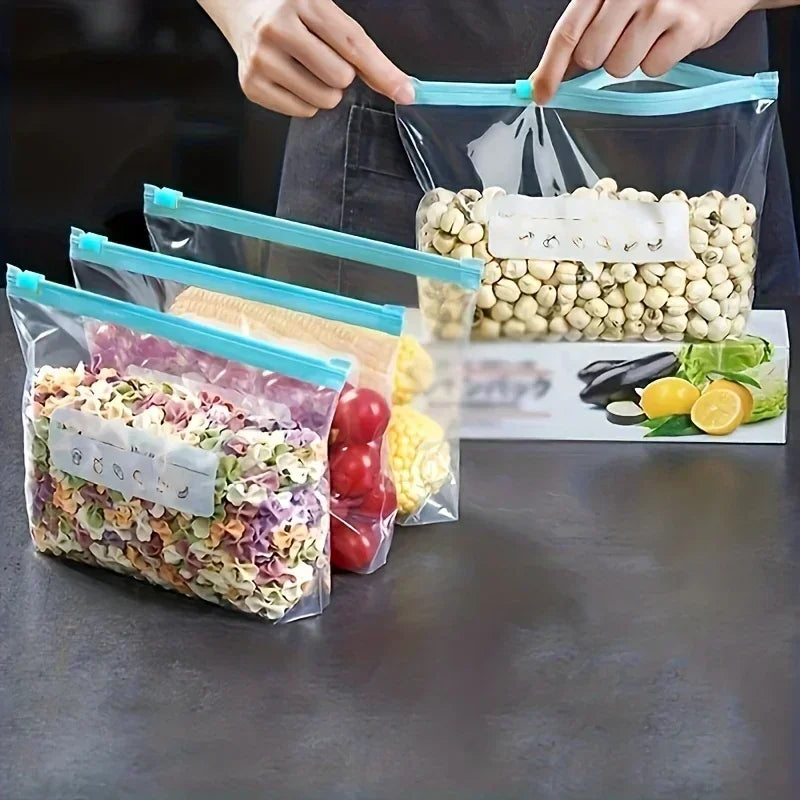Silicone Food Storage Bags – Leakproof Reusable Stand-Up Zip Shut Fresh Food Storage Bags