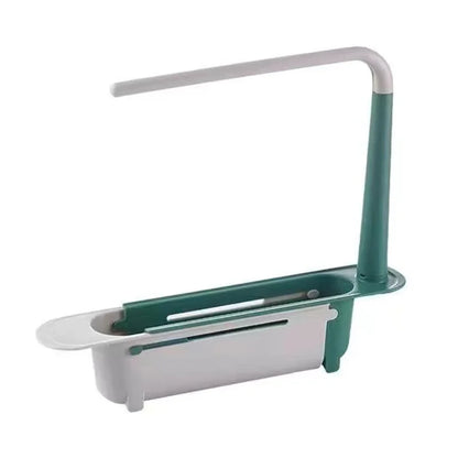 Telescopic Sink Shelf – Adjustable Kitchen Sink Organizer Soap & Sponge Holder Drain Rack