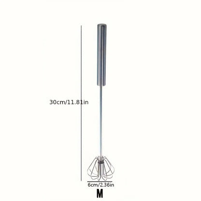 Stainless Steel Semi-Automatic Egg Beater, Hand Push Mixer for Egg, Cream and Baking Mixing