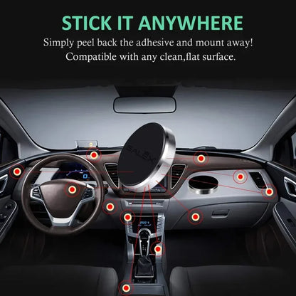 Universal Magnetic Car Phone Holder, Dashboard and Wall Mounted Mobile Phone Stand for iPhone, Samsung, Xiaomi, Huawei, Strong Magnet Car Mount