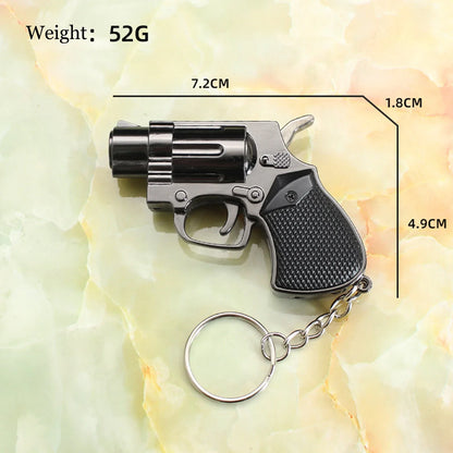 Cool Gun Shape Jet Flame Torch Lighter Adjustable Flame Windproof Refillable Butane for Cigar Gifts Outdoor (Without Butane Gas)