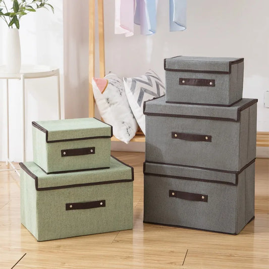 1–2PCS Foldable Underwear Storage Box – Dustproof Non-Woven Clothing Organizer for Home
