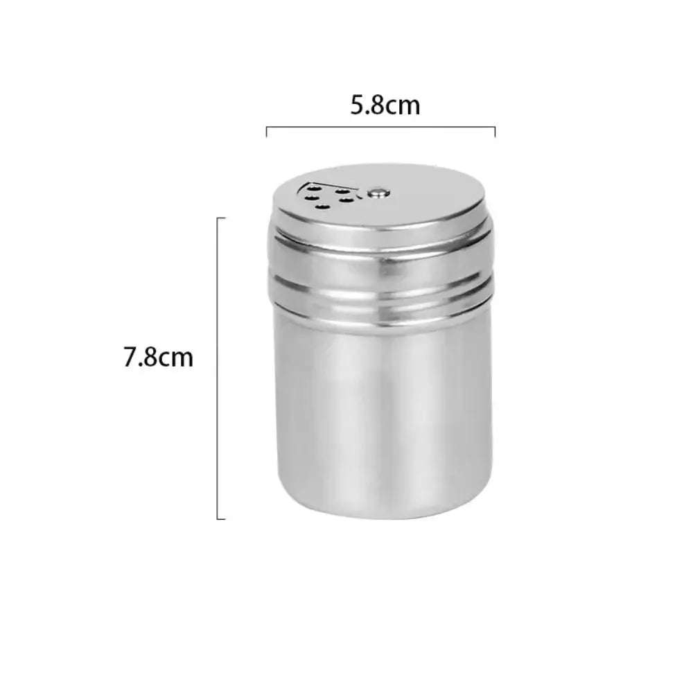 Multi-Purpose Stainless Steel Seasoning Jar – Salt Sugar Bottle with Rotating Cover Spice Pepper Shaker