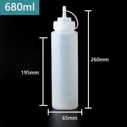 Large Squeeze Condiment Bottles with Nozzles – Ketchup, BBQ Sauce, Olive Oil Dispenser Squeeze Bottles Kitchen Gadget