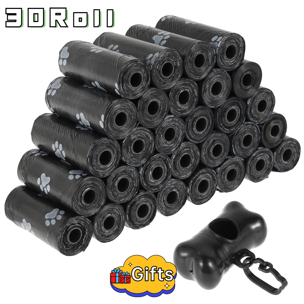 Disposable Dog Poop Waste Bags Rolls, Leak-Proof Pet Cleanup Bags with Bone Dispenser Compatibility, 10/30/50 Roll Options for Outdoor and Home Use