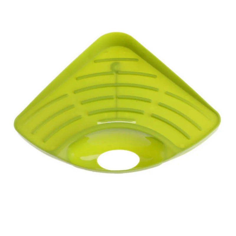 Multifunctional Kitchen Sink Triangle Storage Rack – Sponge Drainage Shelf & Utensil Organizer