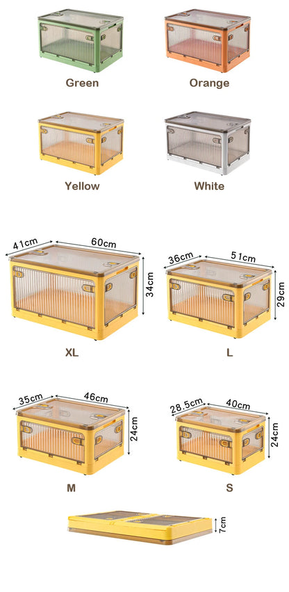 Foldable Storage Box with Wheels, Stackable Closet Organizer for Clothes, Quilts, Toys & Books