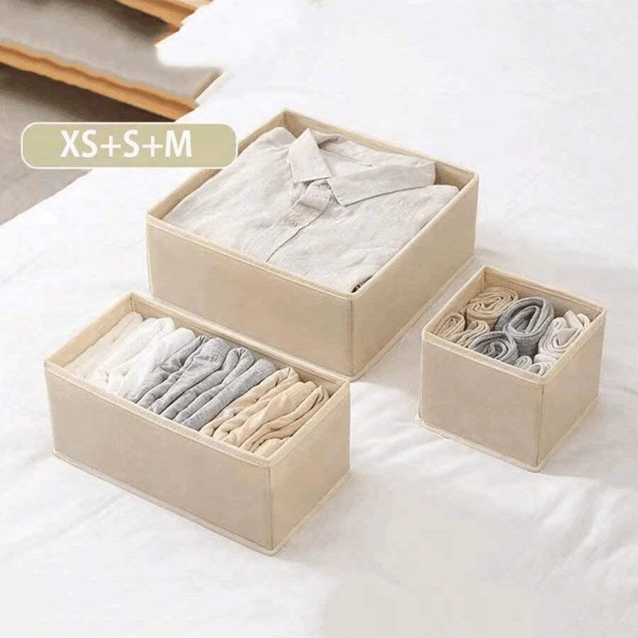 Foldable Underwear Organizer Set (6/12PCS) – Hard Storage Boxes for Bras, Socks & Drawer Closet Organization