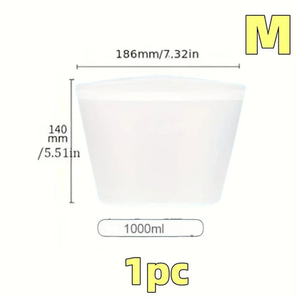 Silicone Food Containers – Reusable Leakproof Ziplock Storage Bags for Fridge and Freezer