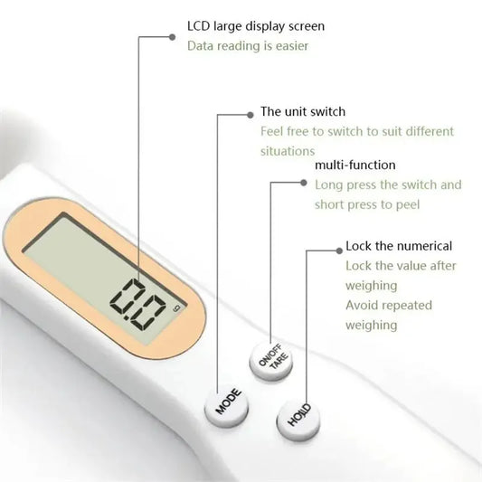 LCD Digital Adjustable Weighing Spoon – Kitchen Electronic Measuring Spoon Baking Scale