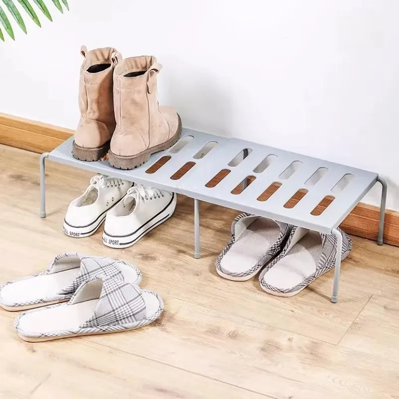 Adjustable ABS Shoe Rack Organizer, Extensible Telescopic Shoe Hanger for Wardrobe & Cabinet Storage