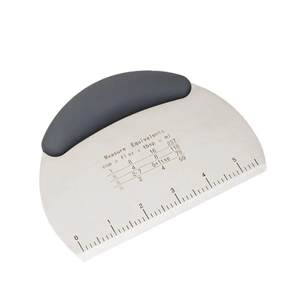Stainless Steel Dough Scraper with Scale, Flour Cutter Pastry Scraper for Baking, Cake and Noodle Cutting Tool