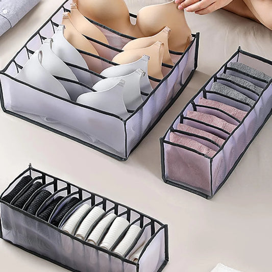 Closet Drawer Organizer Box – Foldable Socks, Underwear & Bra Storage with 7/9/11 Grids