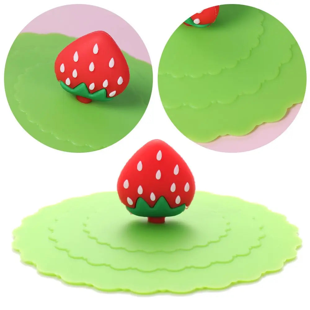 Cartoon Silicone Cup Cover 10cm – Cute Heat-Resistant Leak-Proof Sealed Lid Dustproof Suction Cup Tea Cover