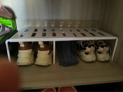 Adjustable ABS Shoe Rack Organizer, Extensible Telescopic Shoe Hanger for Wardrobe & Cabinet Storage