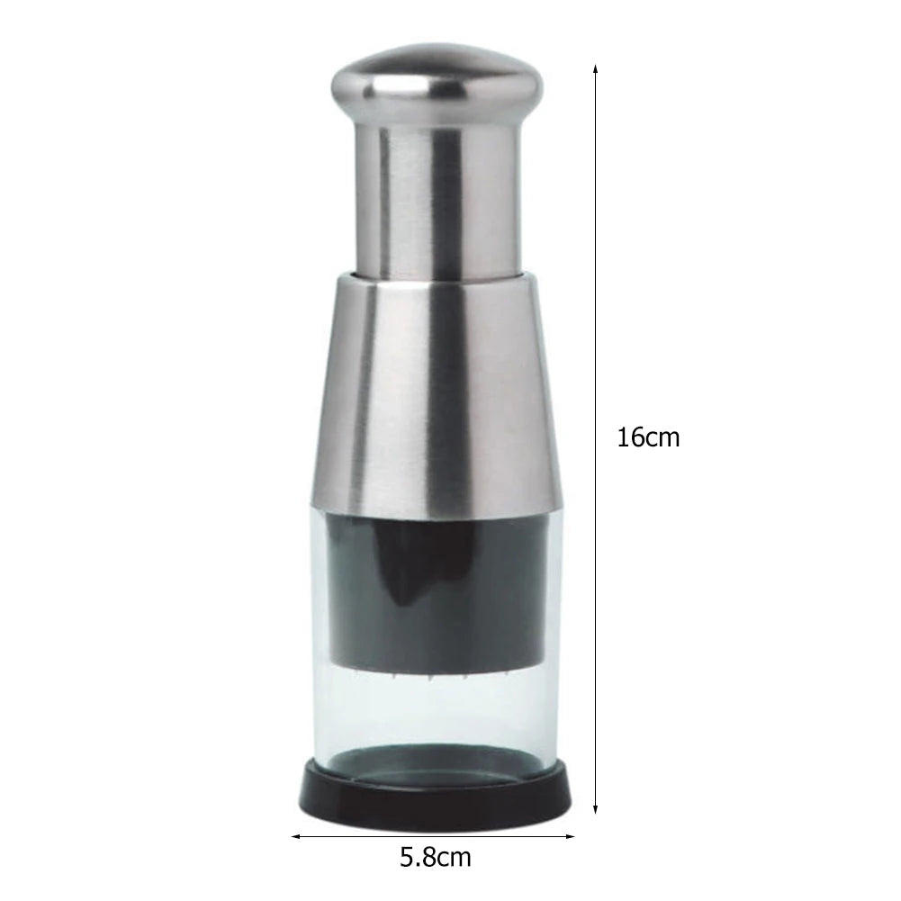 Stainless Steel Manual Hand Chopper – Mini Garlic Chopper Vegetable Slicer Mincer Crusher for Garlic, Ginger, Herbs, and Nuts