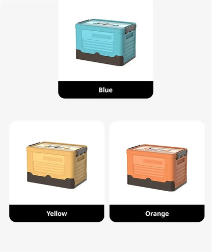 Foldable Plastic Storage Box with Lid, Large Capacity Multifunctional Organizer for Home Goods & Space-Saving Storage
