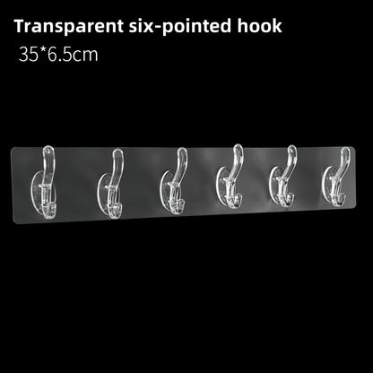 Self-Adhesive Wall Hooks, Transparent Heavy Duty Sticky Hooks for Kitchen, Bathroom, Door & Closet, Towel and Key Hook Set