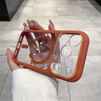 Luxury Transparent Magnetic Case For iPhone 17 Series For Magsafe Wireless Charging Clear Hard Acrylic Shockproof Cover
