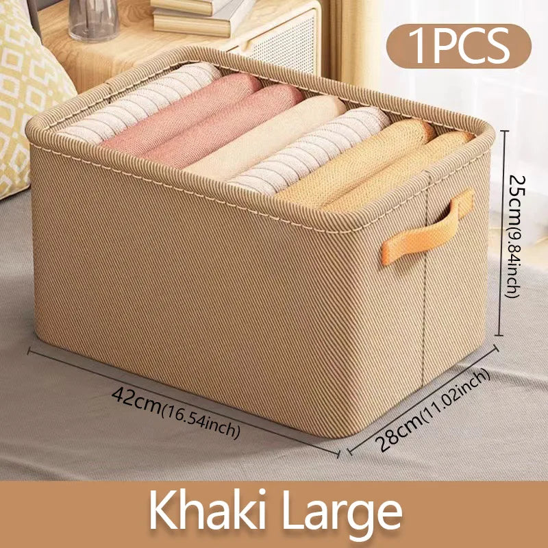 Thickened Foldable Clothes Storage Box – Versatile Closet & Drawer Organizer with Reinforced Handles