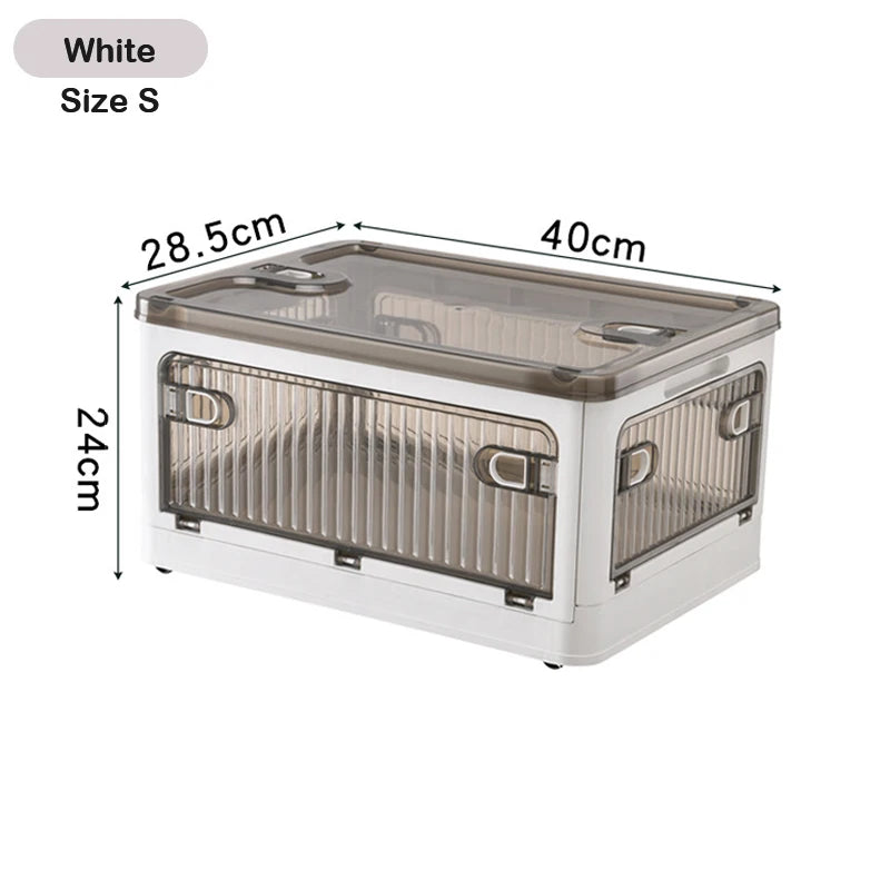 Foldable Storage Box with Wheels, Stackable Closet Organizer for Clothes, Quilts, Toys & Books