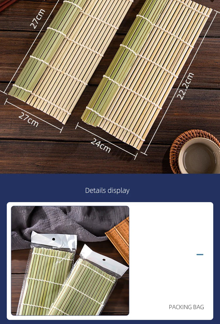 DIY Bamboo Sushi Maker Rolling Mat – Sushi Tools Rice Roller Hand Maker Kitchen Gadget