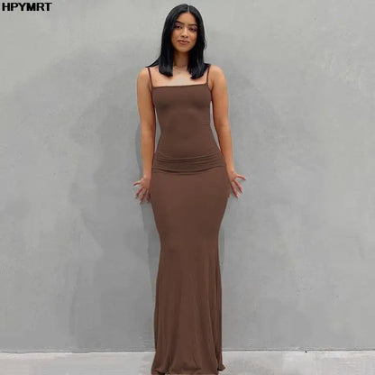 Women’s Satin Slip Maxi Dress Sleeveless Backless Bodycon Gown, Elegant Slim Fit Party Evening Dress for Spring and Special Occasions