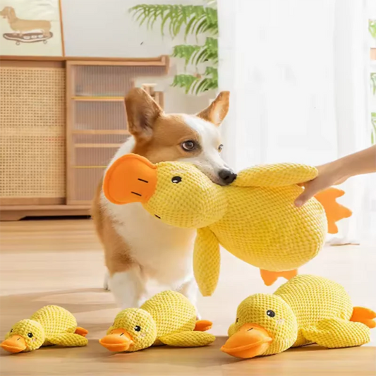 Plush Duck Dog Toy with Hugging Design, Interactive Comfort Chew and Sleep Companion for Puppies and Small Dogs, Soft Yellow Duck Pet Toy