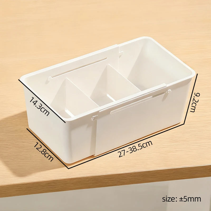 Extendable Drawer Organizer with Adjustable Dividers – Multi-Purpose Storage Box for Home, Office & Kitchen