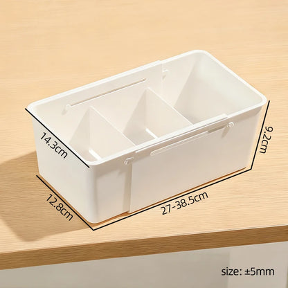 Extendable Drawer Organizer with Adjustable Dividers – Multi-Purpose Storage Box for Home, Office & Kitchen