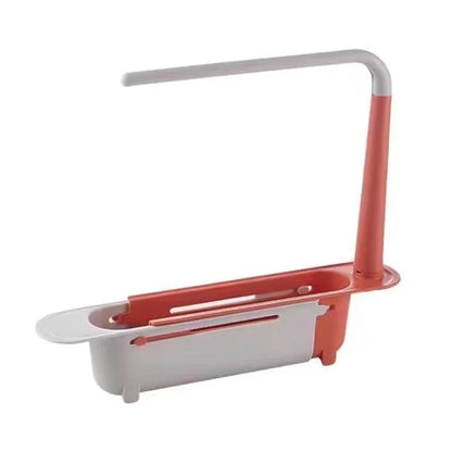 Telescopic Sink Shelf – Adjustable Kitchen Sink Organizer Soap & Sponge Holder Drain Rack