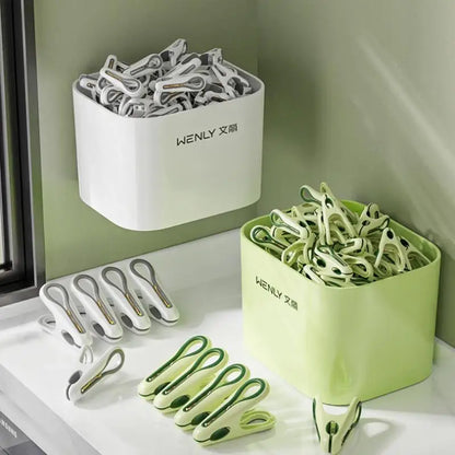 12–36PCS Plastic Clothes Pins with Storage Box, Multi-Purpose Laundry & Food Clips