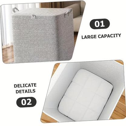 Extra Large Storage Chest with Lid – Heavy-Duty Non-Woven Fabric Organizer for Clothes & Bedding