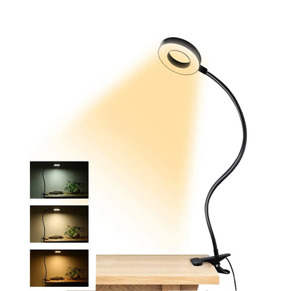 48 LED Clip-On Desk Lamp with 360° Flexible Gooseneck, USB Powered Dimmable Reading Light, Eye-Caring Table Lamp for Study, Office, and Bedroom