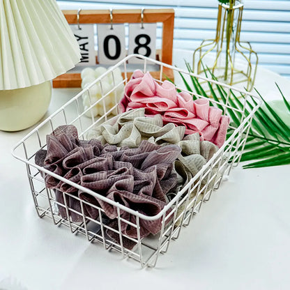 Soft Exfoliating 2-In-1 Bath Loofah – Bath Ball Towel with Drawstring Soap Closure Reusable Mesh Shower Sponge