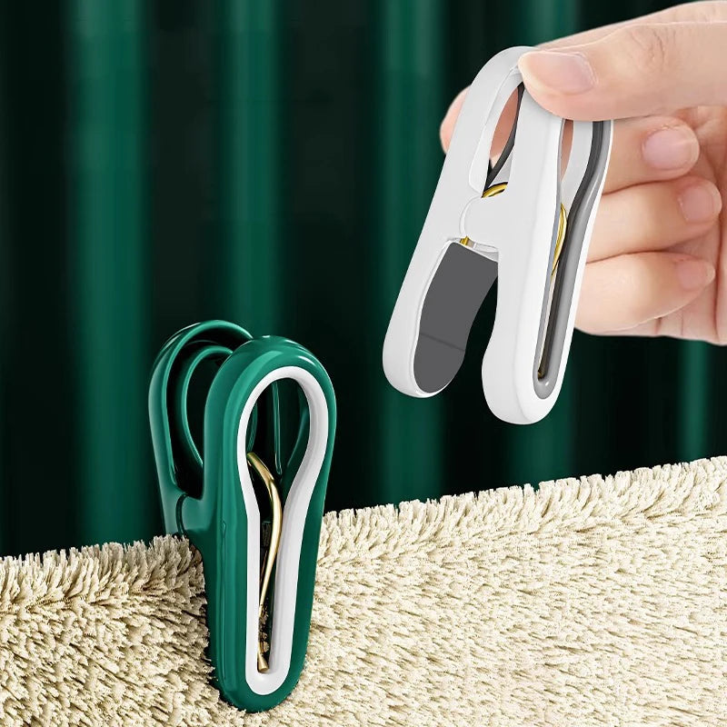 12PCS Clothes Pins with Storage Basket, Plastic Laundry Hanging Peg Clips for Socks, Underwear & Food Bags