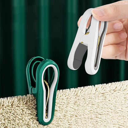 12PCS Clothes Pins with Storage Basket, Plastic Laundry Hanging Peg Clips for Socks, Underwear & Food Bags