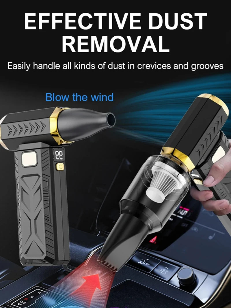 High-Speed Electric Air Blower 1,000,000 RPM Turbo Fan, Portable Dust Cleaner with Vacuum Function, Type-C Rechargeable 55m/s Brushless Jet Blower with LED Display