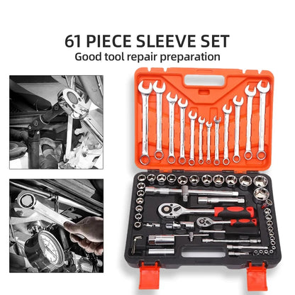 ZTEN 61-Piece Combination Tool Set, Household & Car Repair Manual Tool Kit with Socket and Wrench Set