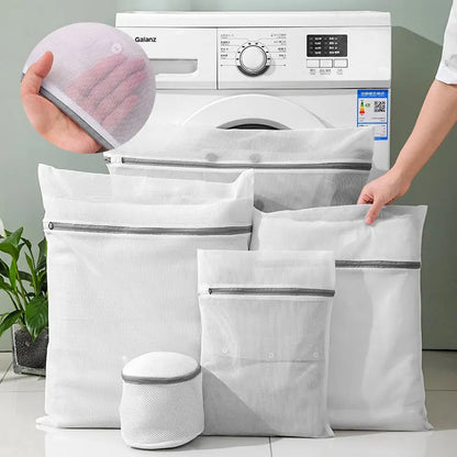 Mesh Laundry Bags for Delicates, Reusable Zippered Lingerie Wash Bags Set for Underwear and Clothes Protection