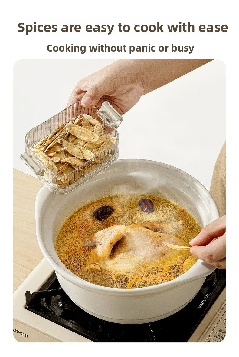 Sturdy Transparent Sealed Kitchen Storage Boxes, Large Capacity Stackable Food Storage Containers for Pantry & Kitchen Organization