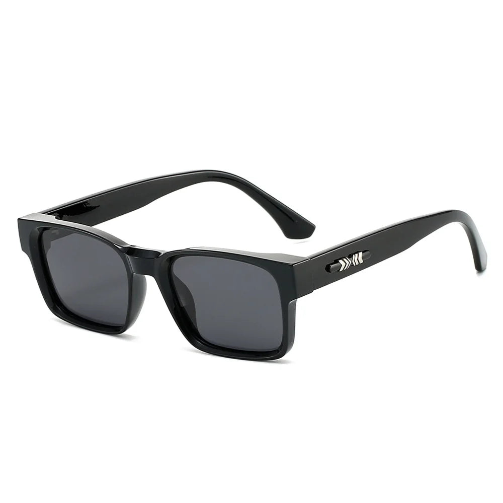 Square Polarized Sunglasses for Men and Women with Metal Core Frame, UV400 Protection, Unisex Fashion Eyewear for Travel, Driving, and Outdoor Activities