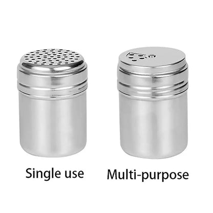 Multi-Purpose Stainless Steel Seasoning Jar – Salt Sugar Bottle with Rotating Cover Spice Pepper Shaker