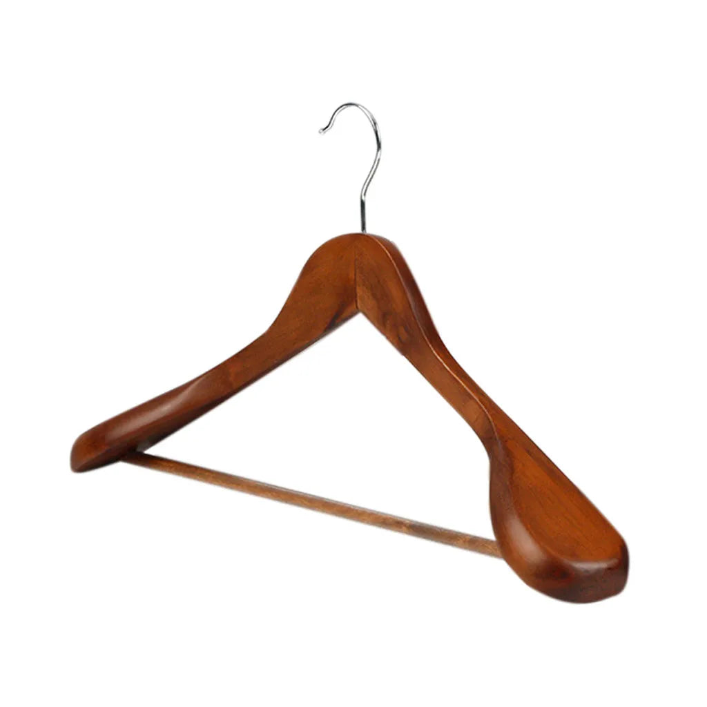 Wide Shoulder Wooden Clothes Hanger – Heavy-Duty Suit & Coat Hanger for Wardrobe Storage
