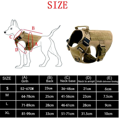 Tactical Dog Harness and Leash Set for Large and Medium Dogs, Military-Style Training Vest for German Shepherd, Golden Retriever, and Working Breeds