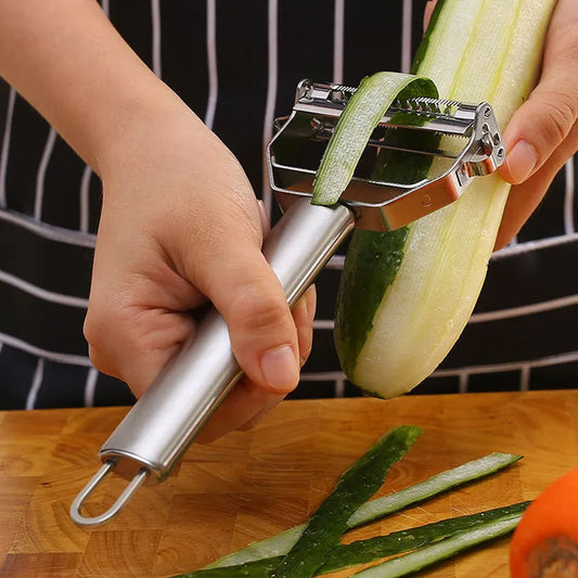 Stainless Steel Vegetable Peeler, Multifunctional Double-Head Fruit Peeler and Julienner for Kitchen Use