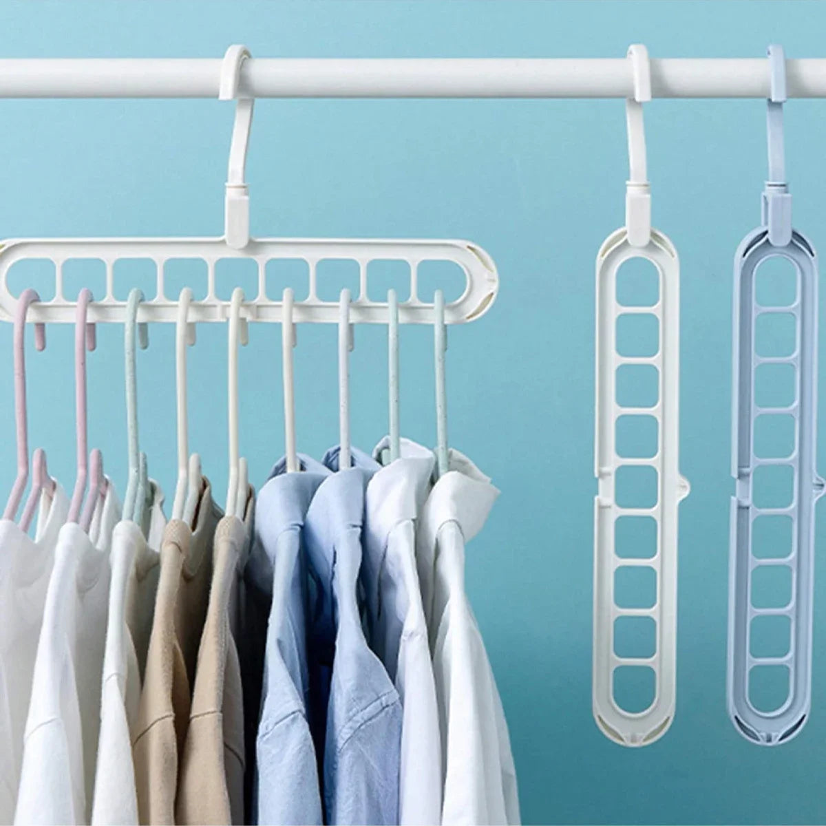 Solid Wood Multi-Hook Clothes Hanger – Vintage Wooden Organizer with 8 Hooks for Underwear & Accessories